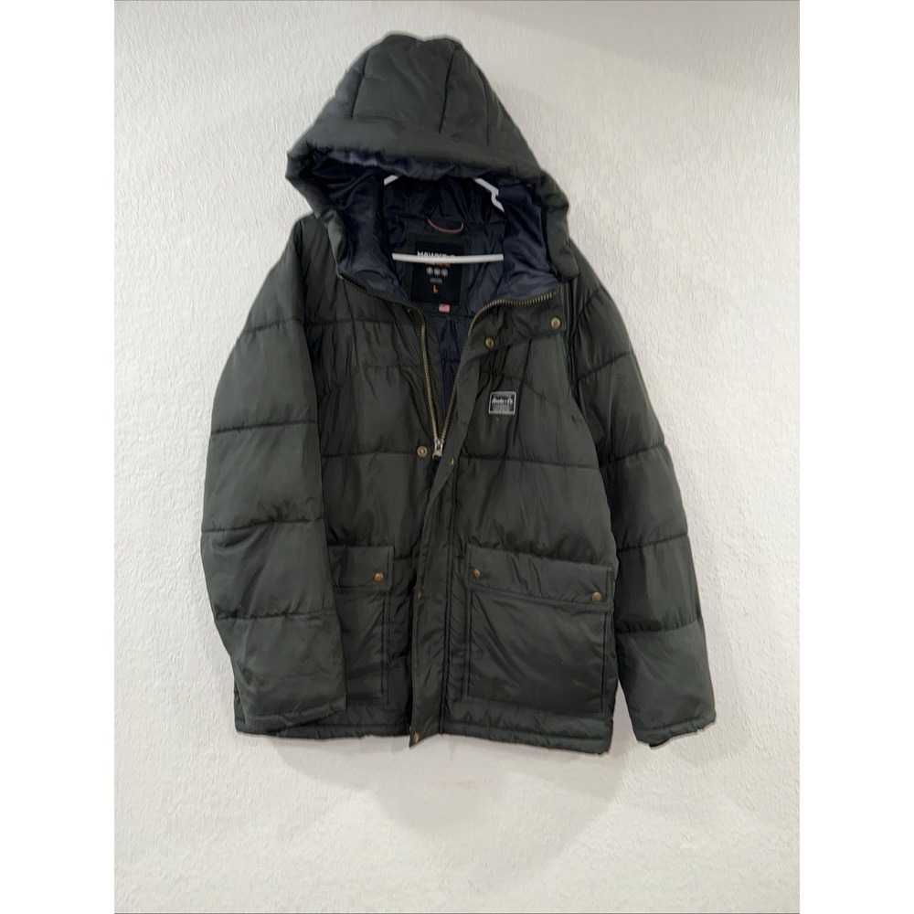 Hawke & Co. Men's Dark Green Hooded Puffer Jacket - Large
